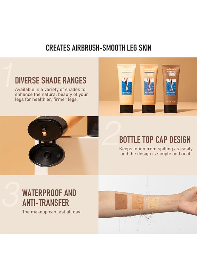 lakerain Leg Makeup Waterproof No Transfer, Leg Cover up Makeup Long Lasting Body Foundation 118ml - #3 Bronze - Image 2